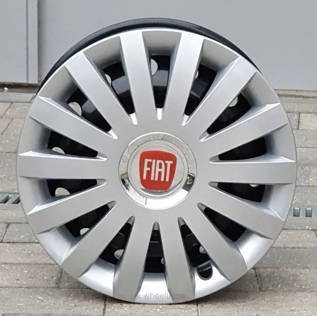 Full set 14" wheel trims, hubcaps to fit FIAT 500 Silver