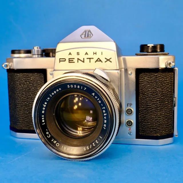 Scarce, Collectors Asahi Pentax S1 35mm SLR Film Camera & 55mm 2.2 Lens & Case