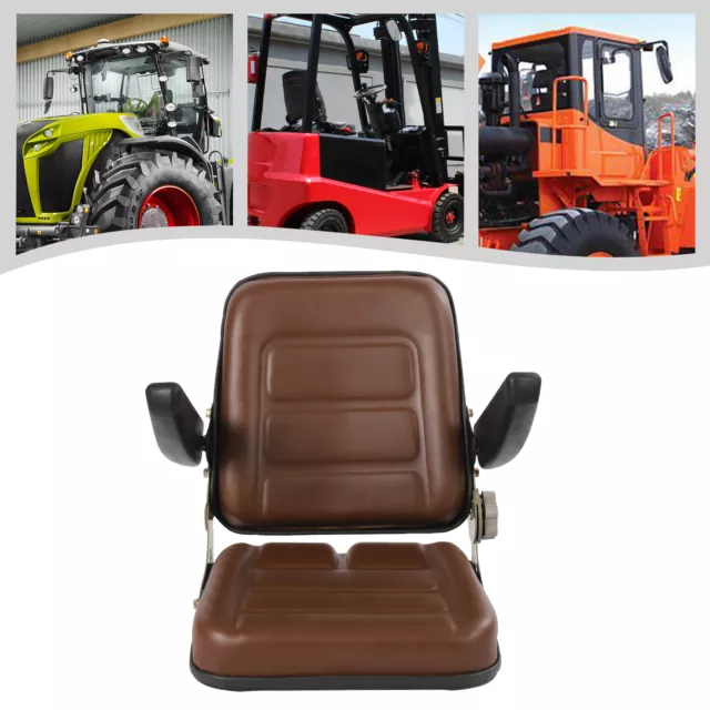 Universal Tractor Seat Adjustable + Armrest for Kubota Bobcat John Deere Ford