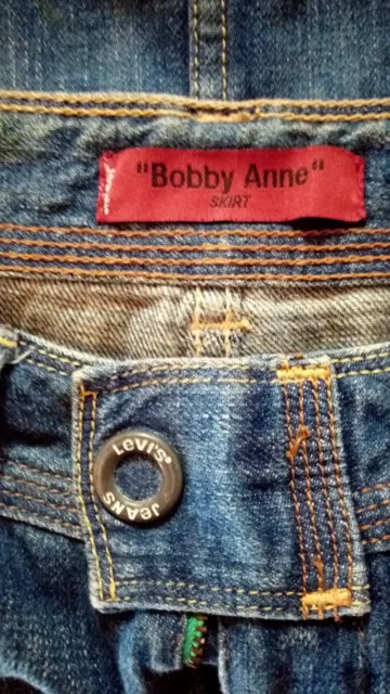 Gonna Jeans Levi's "Bobby Anne" Large Donna Cotone Blu Denim Skirt Taglia L 6