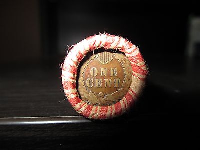 Sealed Wheat Indian Head Penny Mix Shotgun Roll With Indian Cent End Coin Lot 74