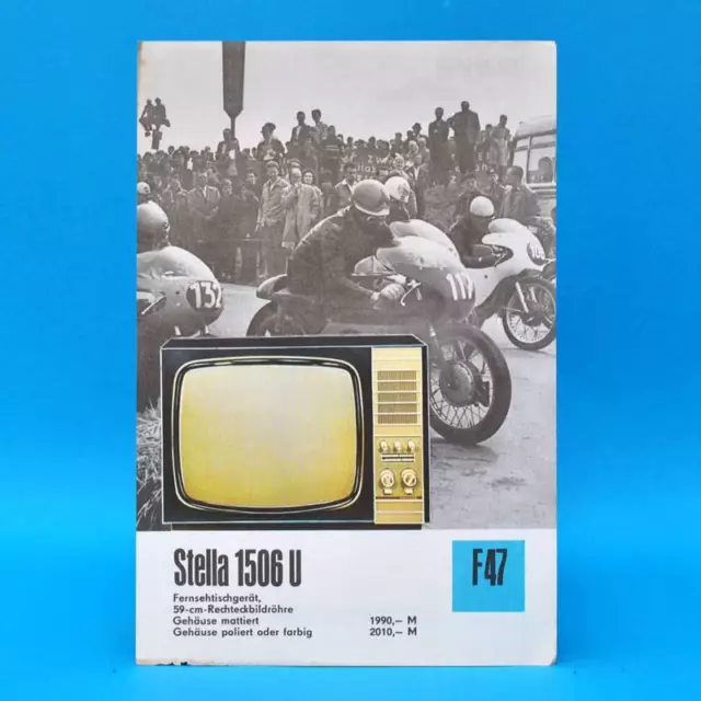 Fernsehtischgerät Stella 1506 U DDR 1971 59-Bildr. Prospekt Werbung DEWAG F47 C