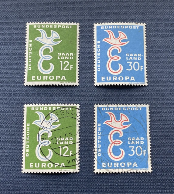 Saarland 1958, OPD Europa - Satz, Mi.-Nr. 439-440, gestempelt / postfrisch**