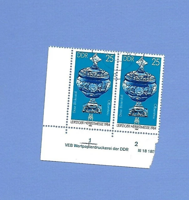 DDR DRUCKVERMERK 1984 - gestempelt°used/Bedarf - MiNr. 2892 = Paar  "Messe"