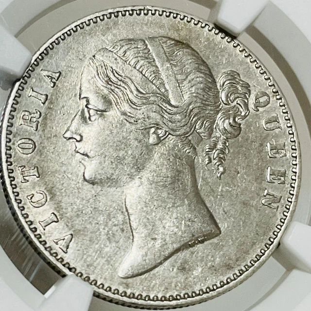 DC002 - British East India Company Victoria Silver Coin Rupee 1840-(B&C) NGC AU