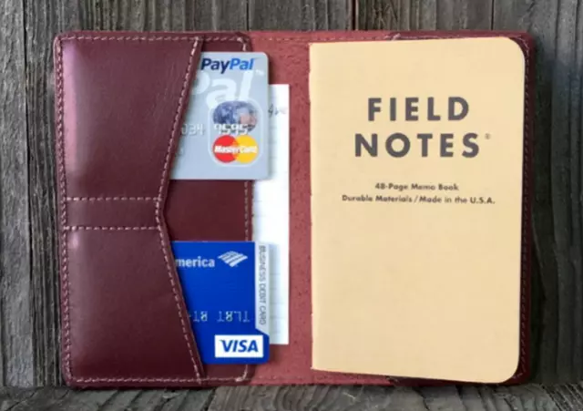 notebook book cover jacket slipcase note Holder cow Leather pen bag brown W641