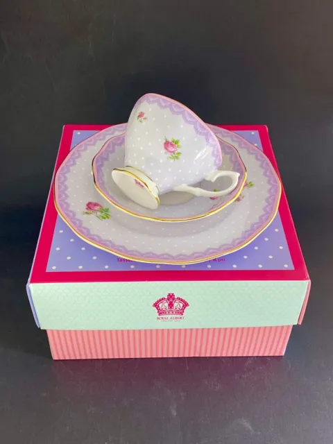 Royal Albert Candy Collection Love Lilac Tea Cup, Saucer & 20cm Plate Trio Set