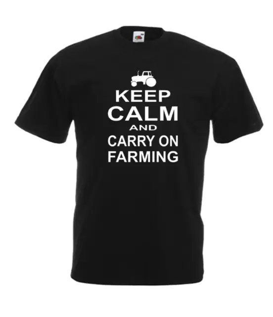 KEEP CALM FARMING | Mens Womens Funny T-Shirt Birthday Gift Christmas Present