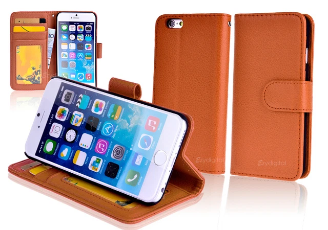 BROWN Premium New Wallet Leather Case Cover For 5.5" Apple iPhone 6 Plus