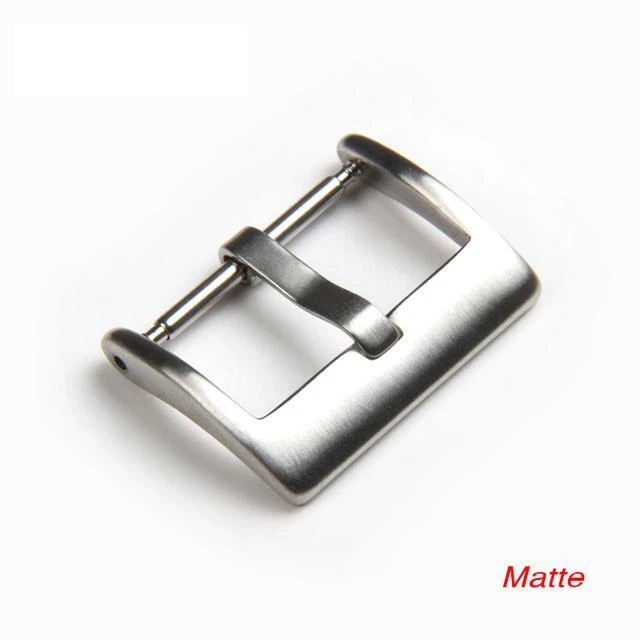 Watch Band Metal Buckle 16 18 20 22 24mm Strap Solid Square Button Silver Black