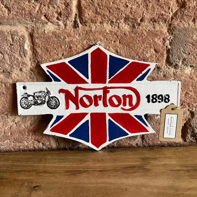 Norton Motorcycle Garage Sign - Automobilia - Man Cave - Cast Iron