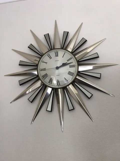 Vintage retro Metamec starburst wall clock