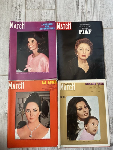 lot-4-revues-paris-match-1969-jackie-kennedy-edith-piaf-liz-taylor
