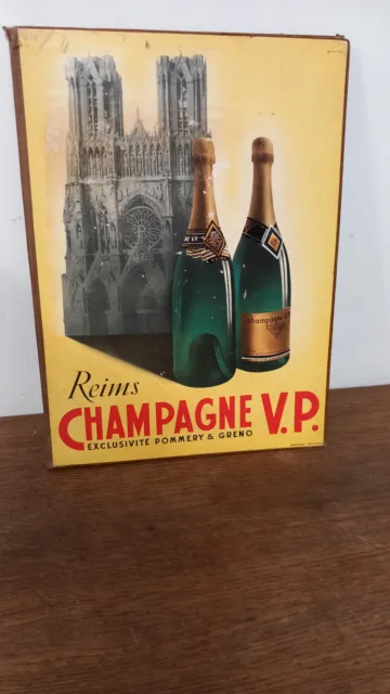 ancien sous mains publicitaire reims champagne vp pommery et greno