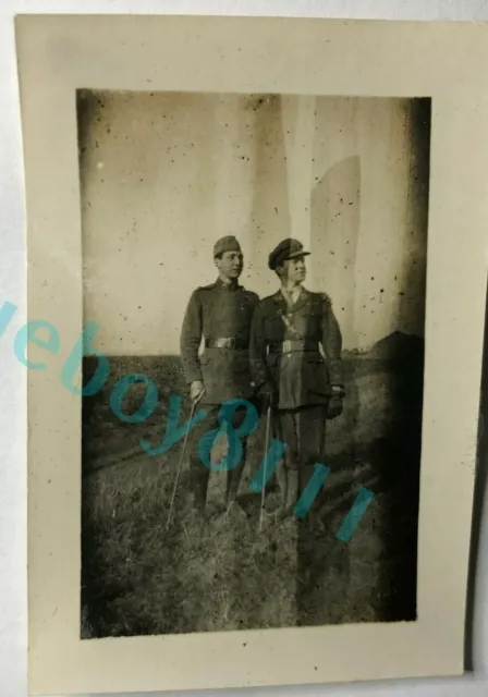 WW1 RFC / RAF Officers Evans & Ashley in France 1918 3 x 2 inches