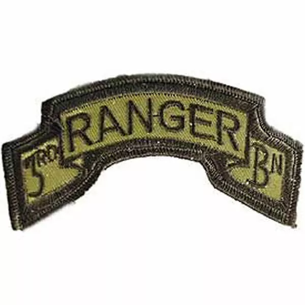 3Rd Army Ranger Battalion Scroll Rocker Patch - Olive Drab Od Green