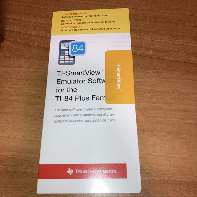TEXAS INSTRUMENTS TI Smart View Emulator Software For Ti 84 Plus CE
