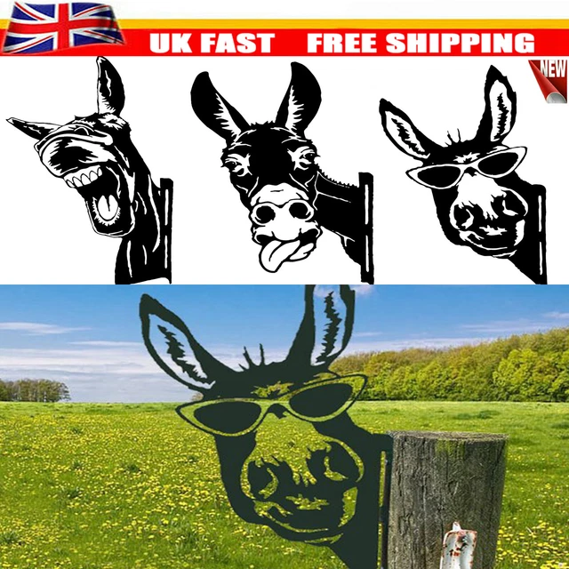 PEEPING DONKEY METAL Art Farm Garden Decor Garden Fence Decoration