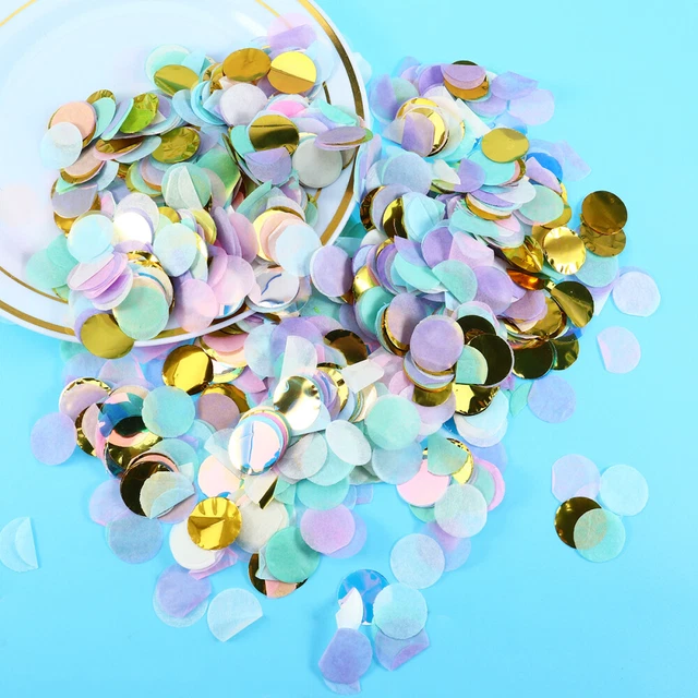 6000 Confettis Multicolores Tyqour | Ø1,5cm | Papier De Soie | Pour Fêtes, Mariages, Anniversaires