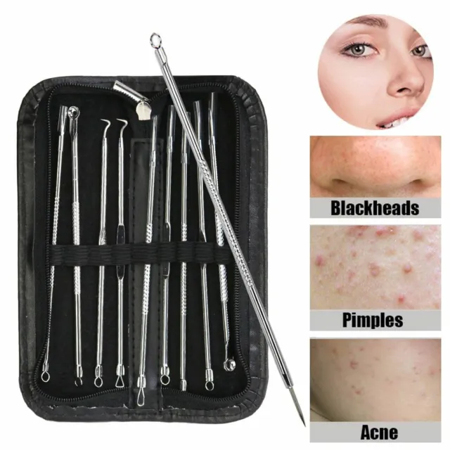 Acne Needle Blackhead Remover Kit Pimple Blemish Comedone Extractor Tweezer Tool