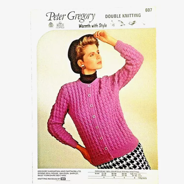 Dk Knitting Pattern Ladies Womens Girls Cardigan Bust 29-43"