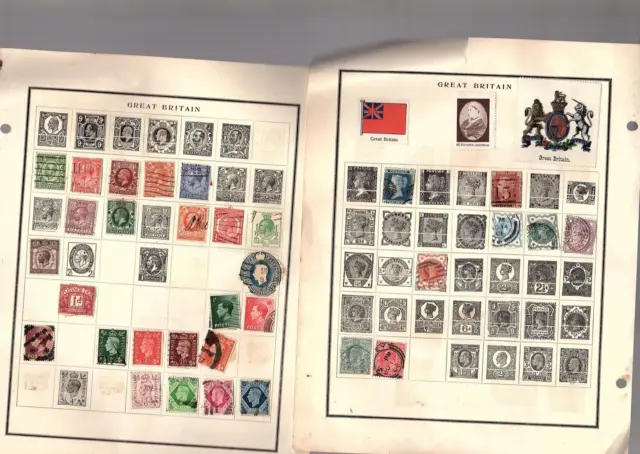Great Britain stamp collection  1850s -1940s used 85 stamps   (MB28