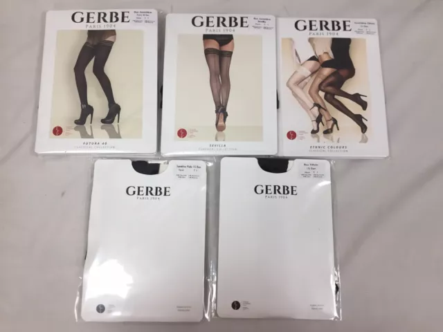 Set Di 5 Calze Nuovi GERBE Modelli Diversi Taglia 1 Colore Nero