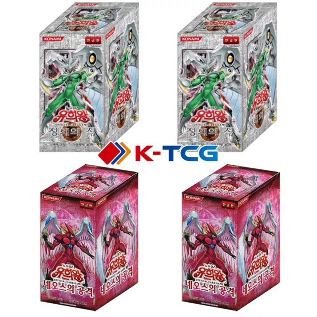 4x Korean Yugioh Booster Box : 2 Enemy of Justice EOJ + 2 Strike of Neos STON