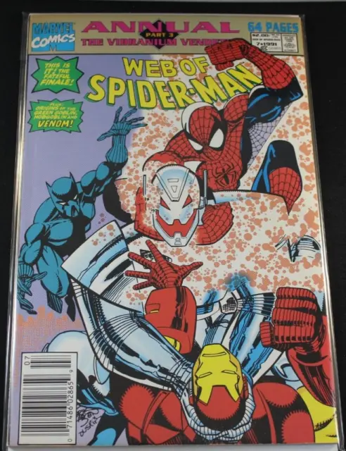 Web Of Spiderman Annual 7 Origin Venom Hobgoblin Green Gob. Newsstand Comic VF