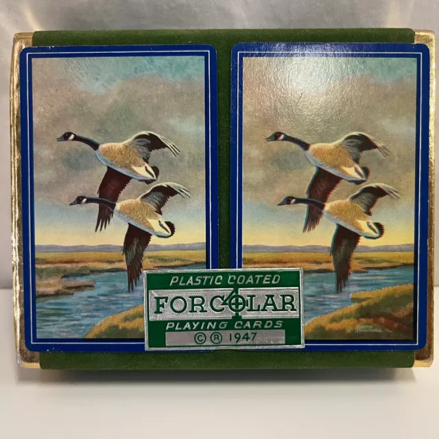 2 Vintage 1947 Forcolar Playing Cards Complete Two Decks