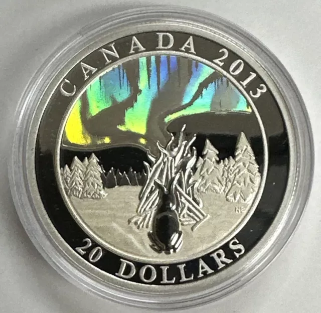 2013 RCM 1 oz Canadian Northern Lights Great Hare Fine Silver Proof #/8500 SG815