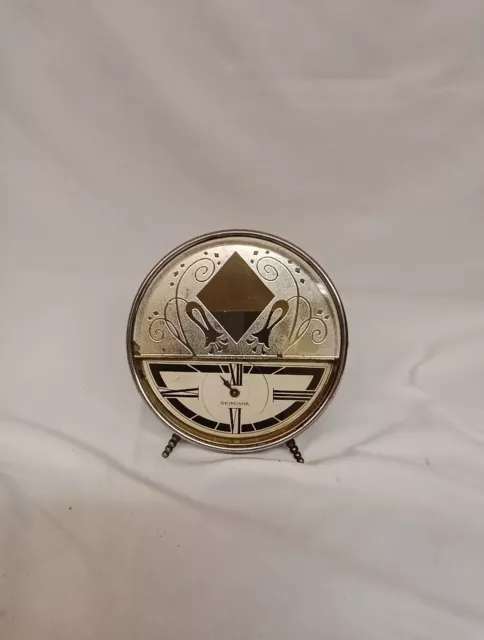 Antique Seikosha Mirrored Alarm Desk Vanity Clock Pre-1924 Art Deco Japan