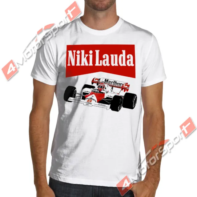 F1 Champion Niki Lauda McLaren MP4 Formula 1 Soft Cotton T-Shirt