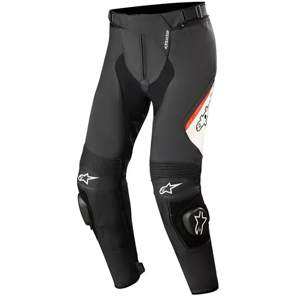 Alpinestars Missile V2 Leather Motorcycle Pants Black/ White / Fluo Red EU 52,54