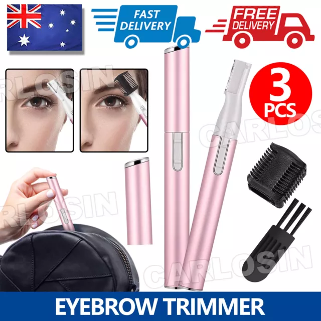 Women's Lady Face Hair Electric Eyebrow Trimmer Men Shaver Remover Razor Kit AU