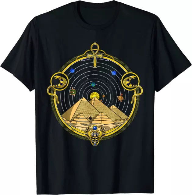 NEW LIMITED Egyptian Pyramids Ankh Symbol Eye Of Horus Sacred Geometry T-Shirt