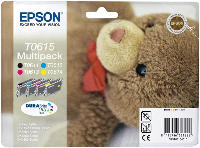 Pack Epson T0615 Multipack Noir, Cyan, Magenta et Jaune