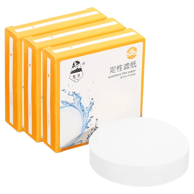 300Pcs 9cm Qualitative Filter Paper Circles, Medium Speed Round Lab Paper