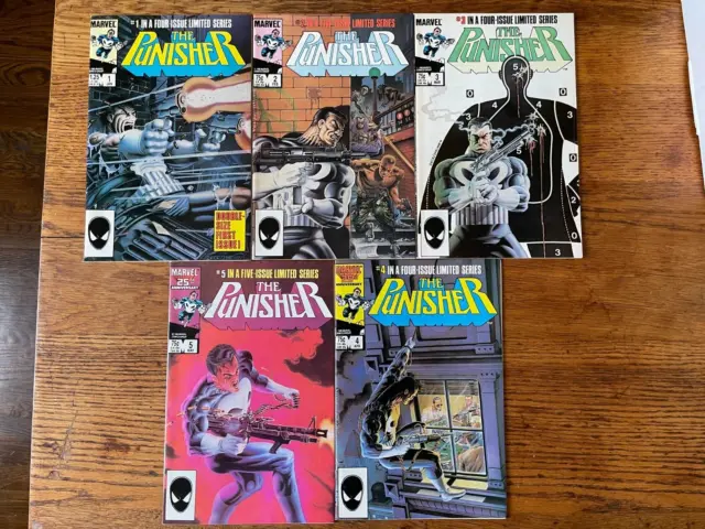 Punisher 1-5 1 2 3 4 5 Vol 1 1986 Grant Zeck Marvel Full Run Complete Set