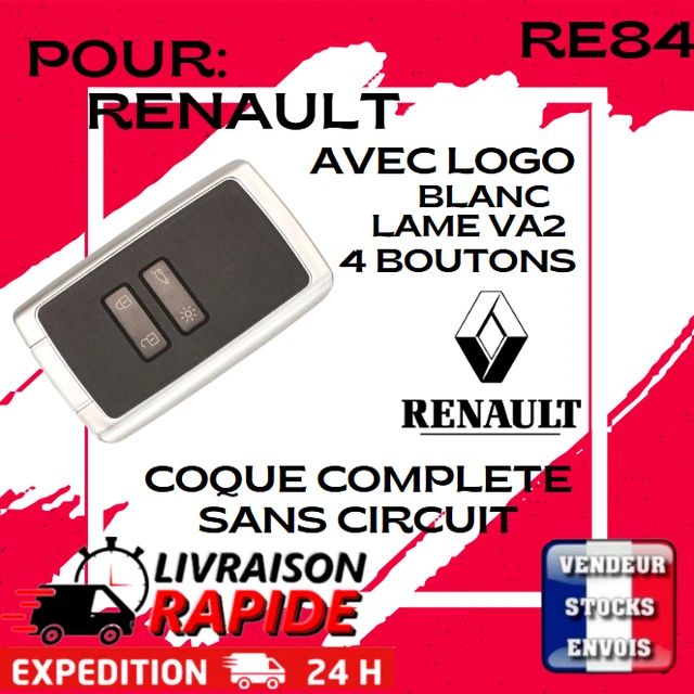 Renault 4-knops Smart Card met elektronica - PCF7953M