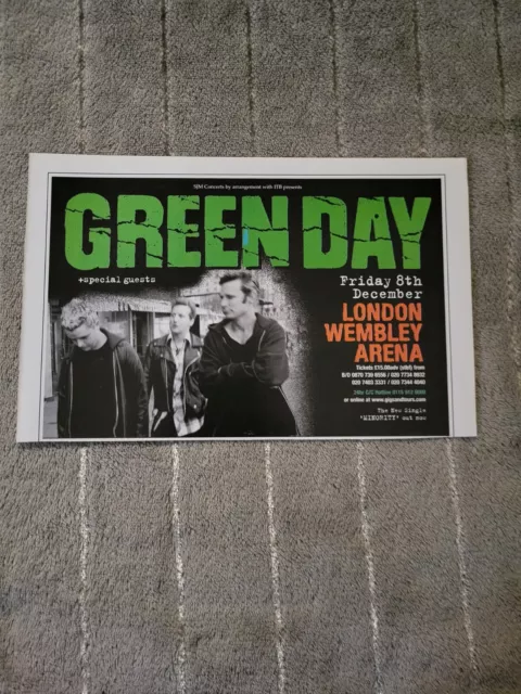 Tpqm10 Advert 5X8 Green Day & Guests : London Wembley Arena - December