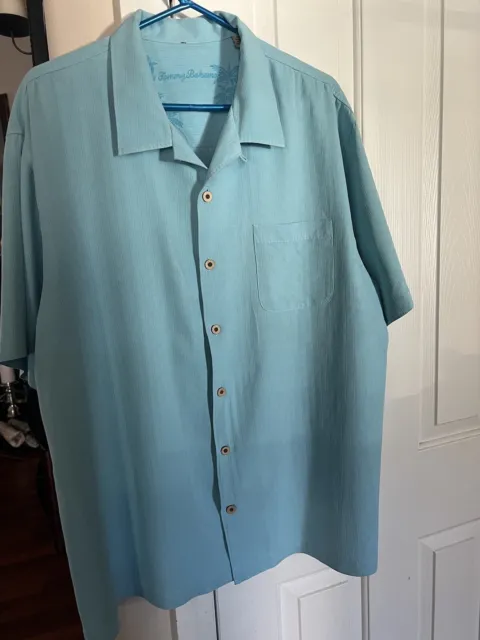 Tommy Bahama Men's Size XLarge Camp Shirt $128 NWOT Bali Border Blue 100% Silk