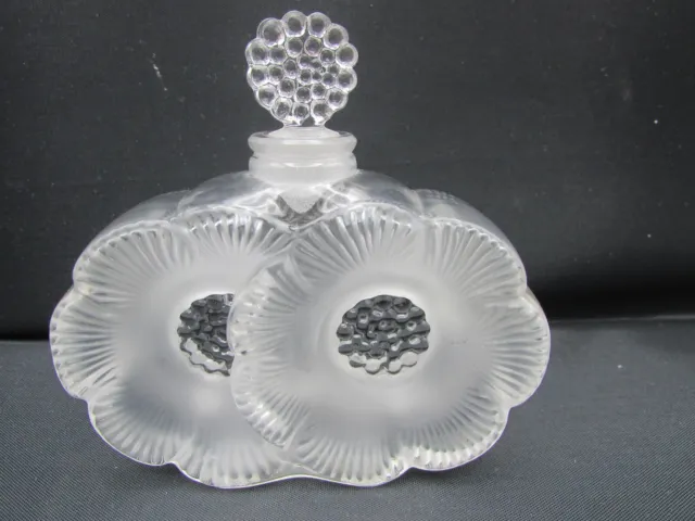 Lalique deux fleurs glass scent perfume bottle mint condition