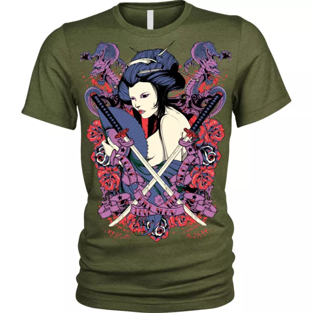 Men's Geisha T-Shirt | S to Plus Size | Japanese Samurai