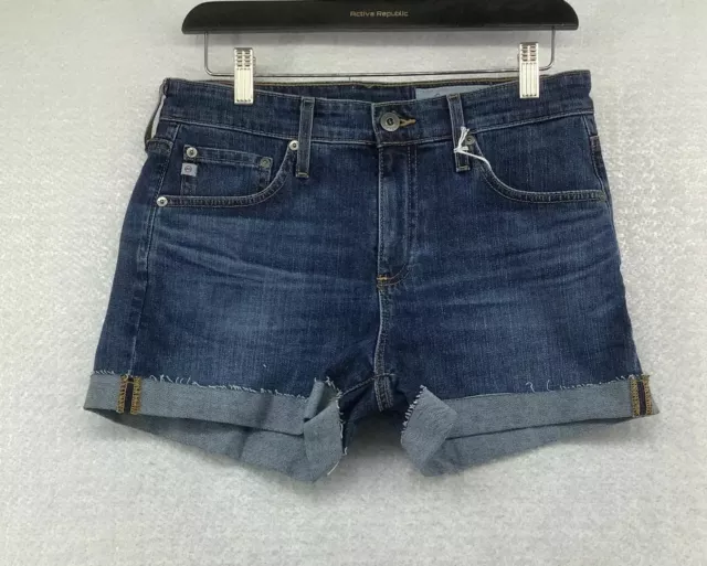 AG Adriano Goldschmied Womens The Hailey Roll Up Denim Blue Jean Shorts Size 27