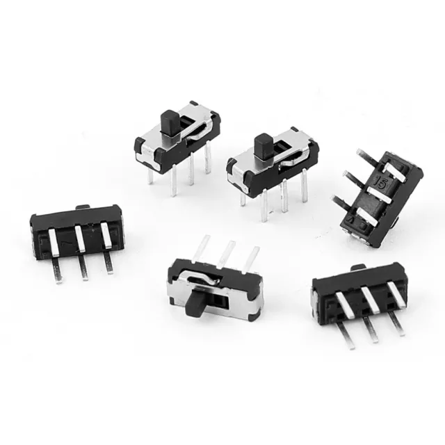 6 Pcs 2 Position DPDT 2P2T 6 Pin PCB Panel Miniature Vertical Slide Switch