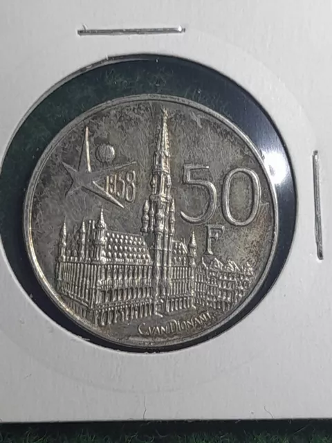 50 FRANCS 1958 BAUDOUIN Ier EXPOSITION UNIVERSELLE DE BRUXELLES MONNAIE ARGENT