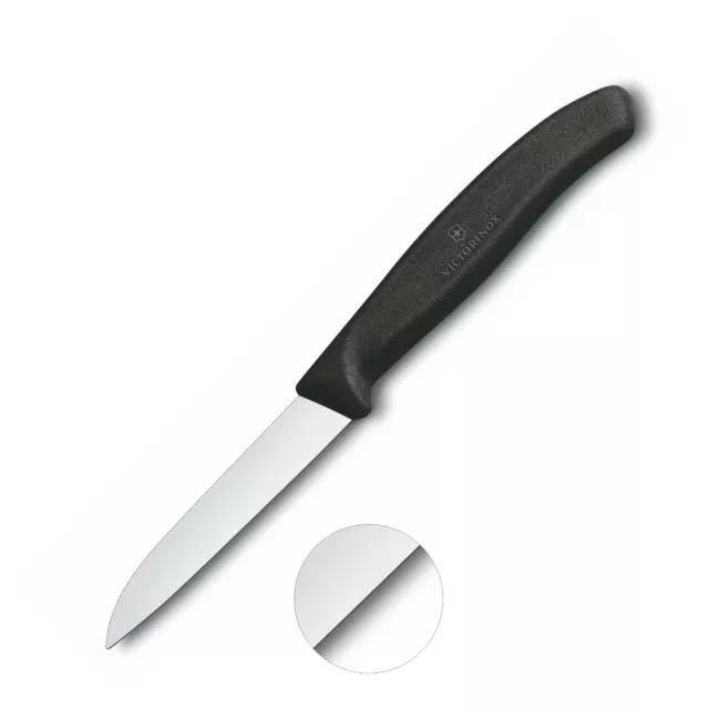 1 Stk. VICTORINOX Gemüsemesser  Küchenmesser glatte Klinge  8cm gerade / schwarz