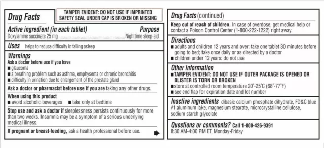 NEW Kirkland Night Aid 25mg Insomnia Sleep Supplement 96| 192| 384tabs FREE POST 3