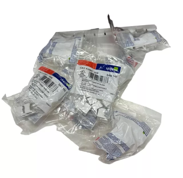 LEVITON 41084-BW Quickport Snap-In Blank Module (LOT OF 8 BAGS) **SALE**